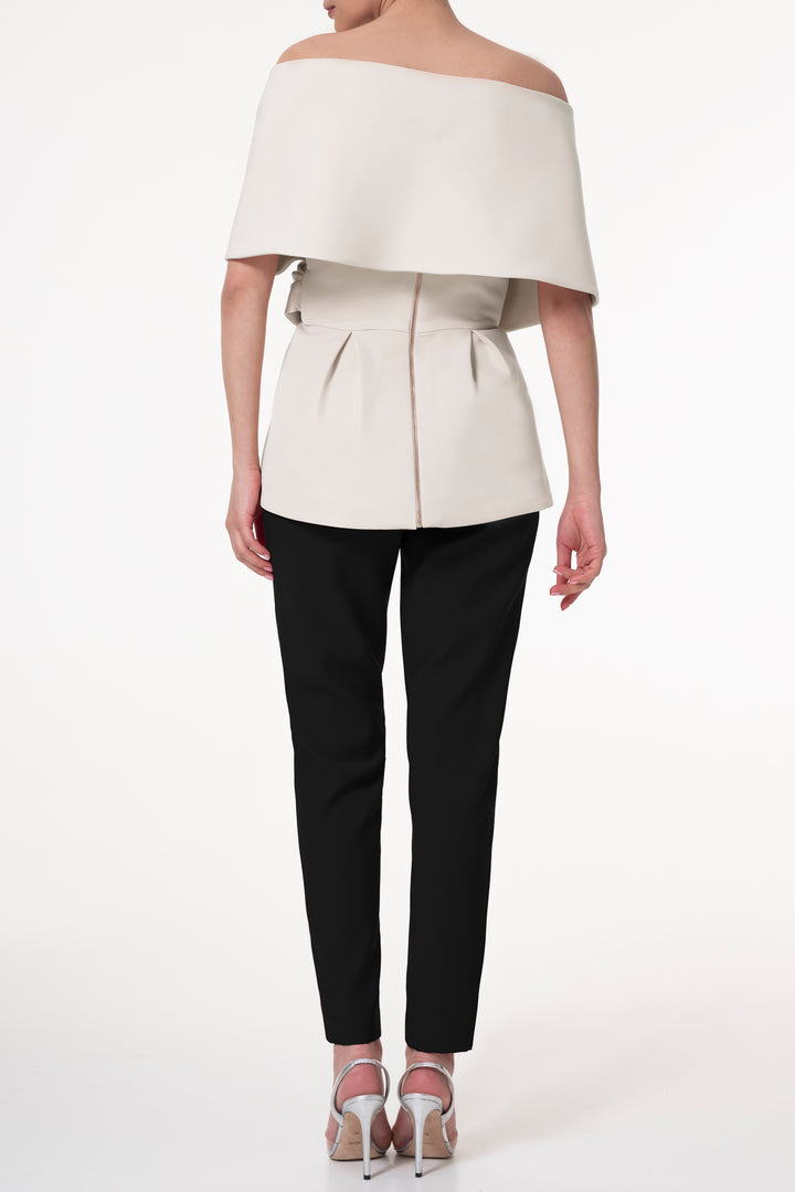 Kavya Crepe Top In Off-White