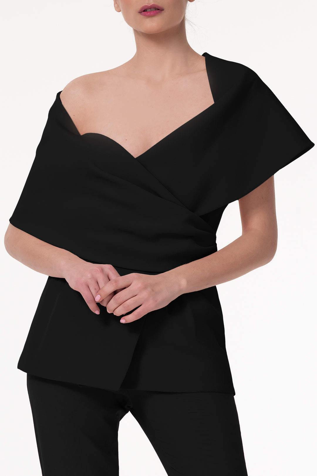 Kavya Crepe Top In Black