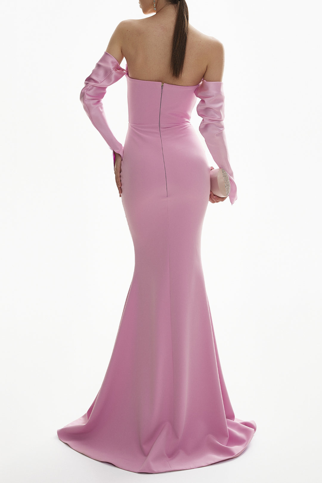 Raven Crepe Long Dress In Soft-Lilac