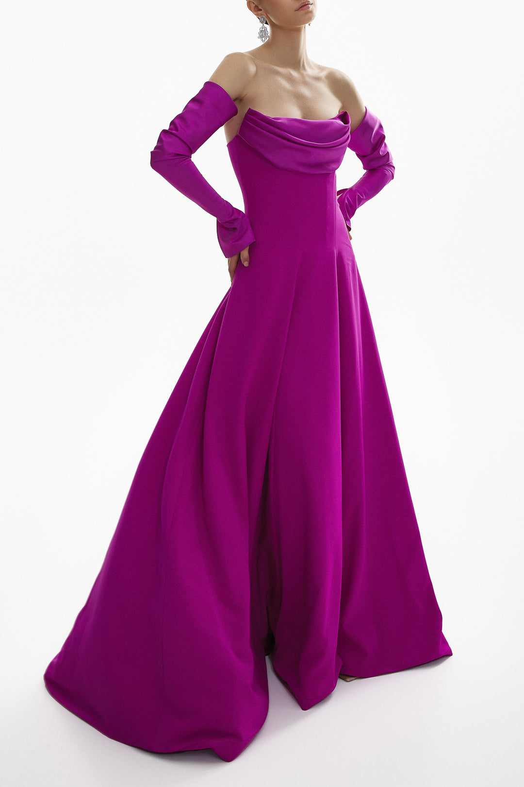 Salma Long Dress In Magenta