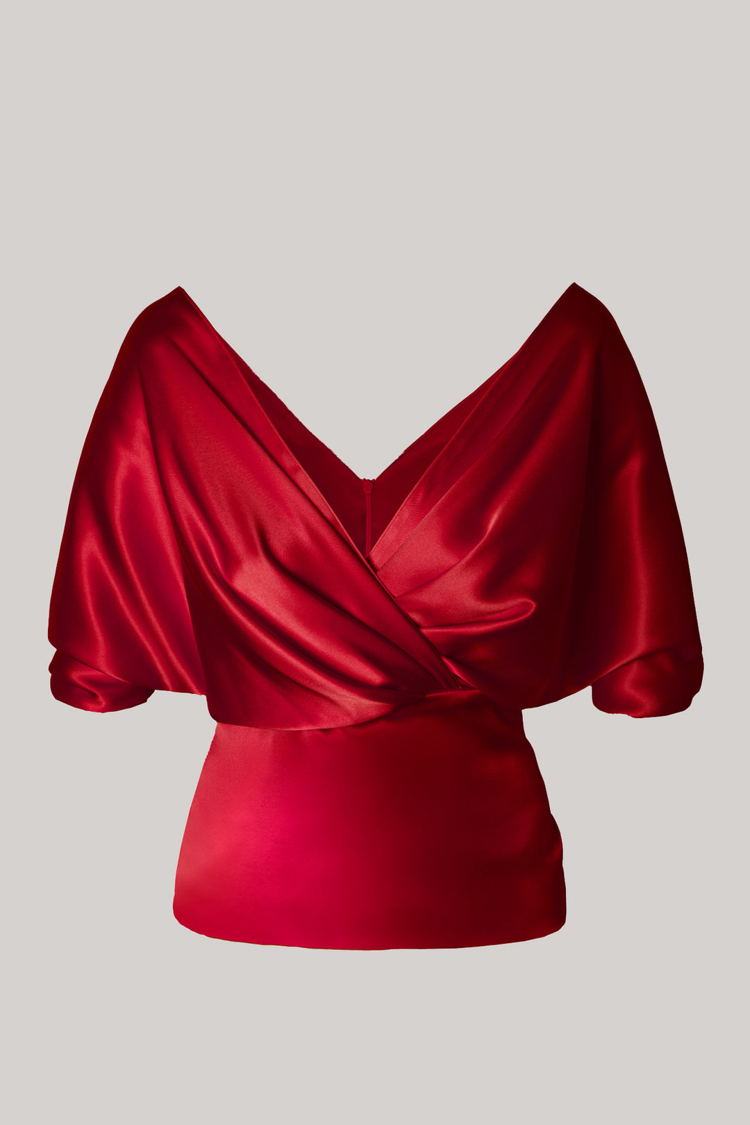 Reese Silk Top In Hot-Red