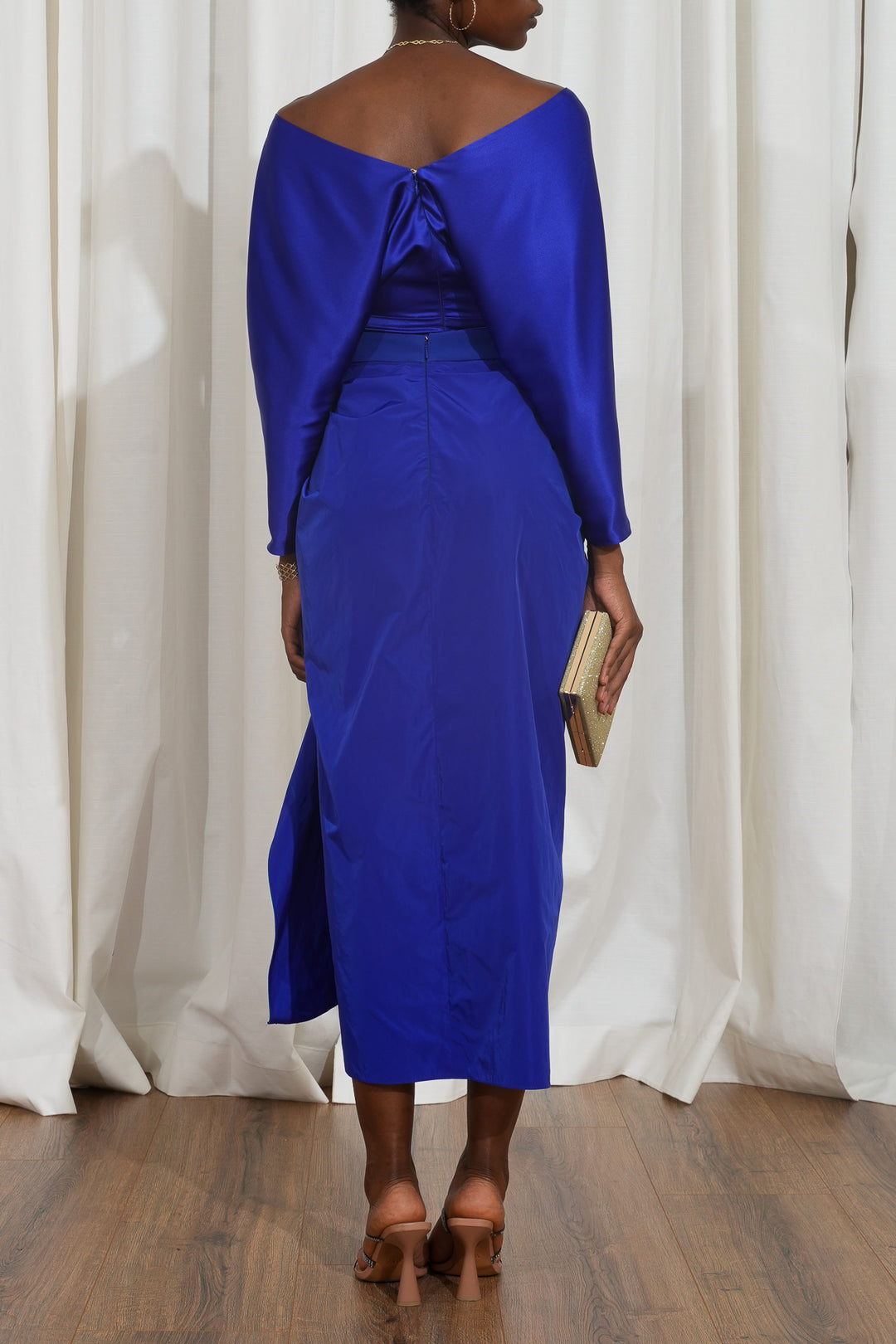 Reese Silk Top In electric-Blue
