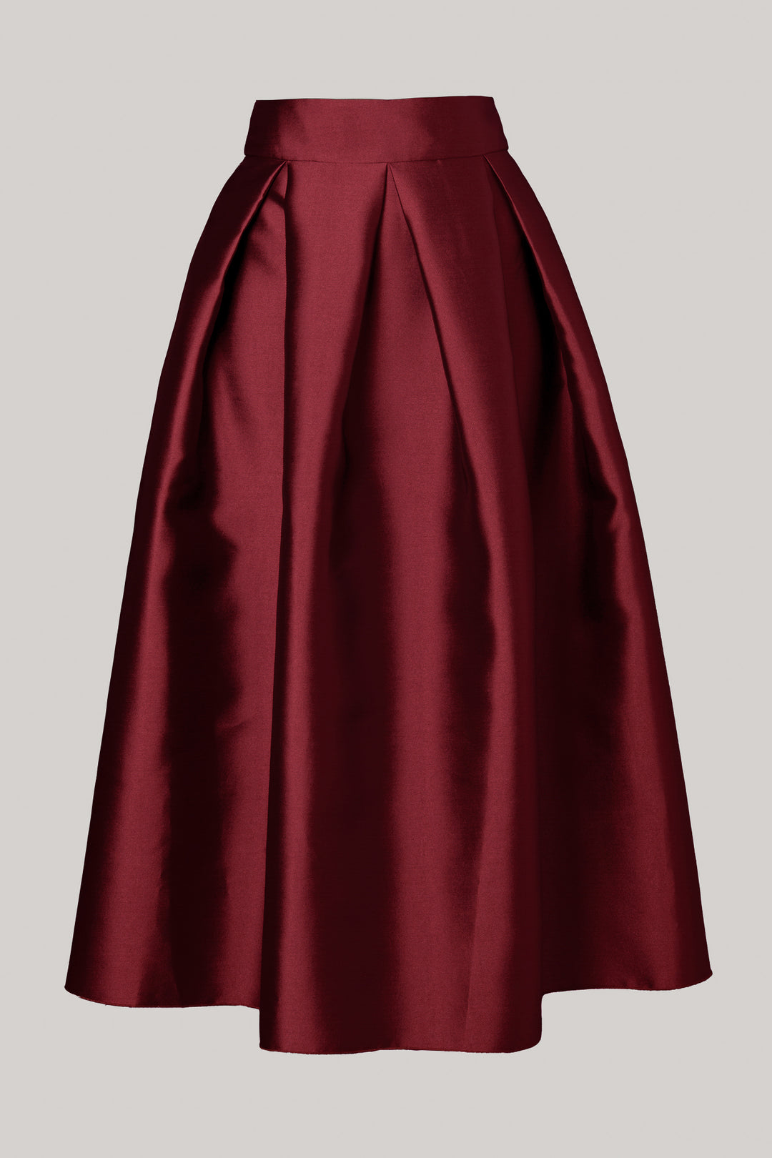 Jasmine Structured Burgundy Mikado Skirt