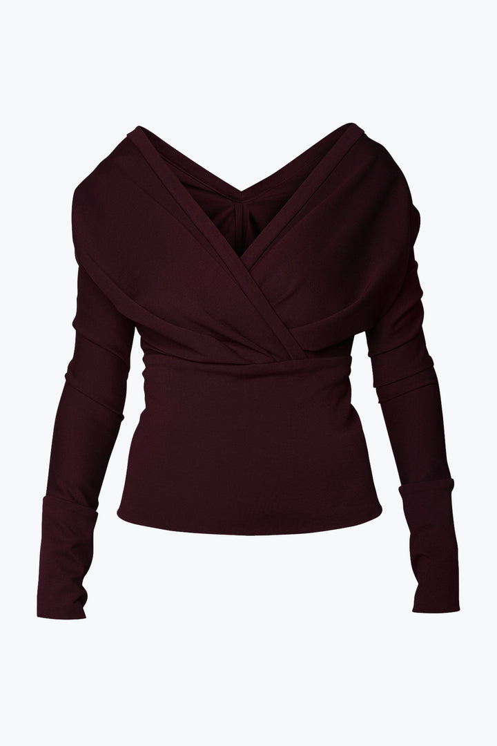 Sofia Stretchy Top In Burgundy