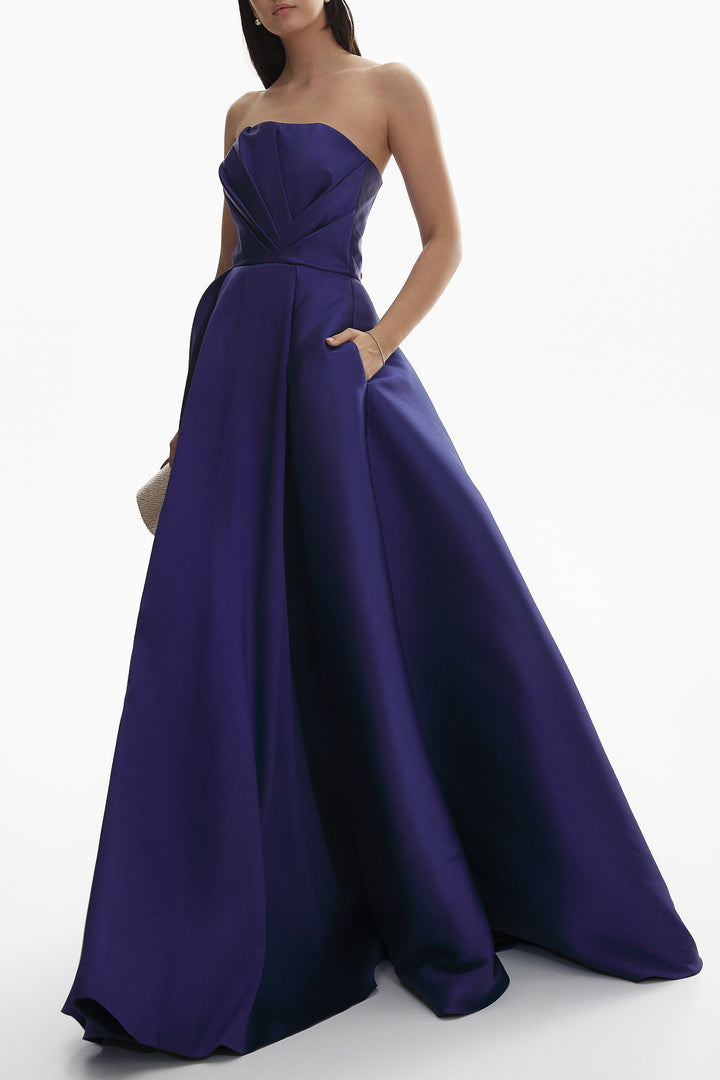 Calypso Mikado Gown In Royal-Blue