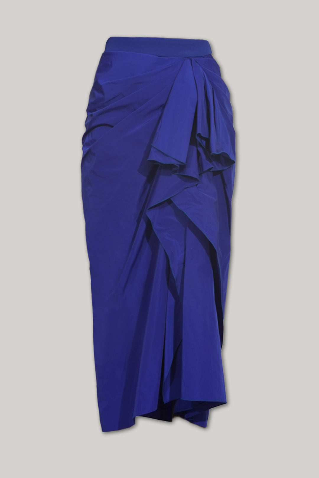 Allure Taffeta Midi Skirt In Royal-Blue