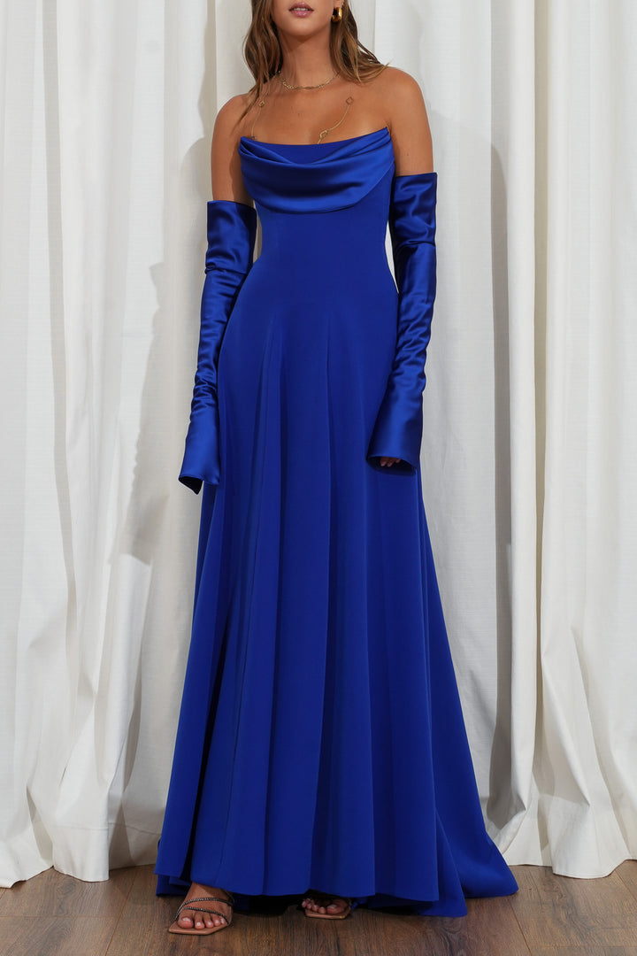 Salma Long Dress In Royal-Blue