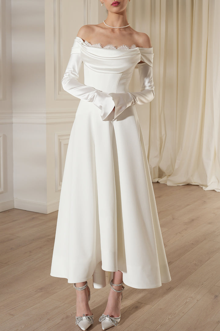 Salma Lace And Crepe Midi Dress