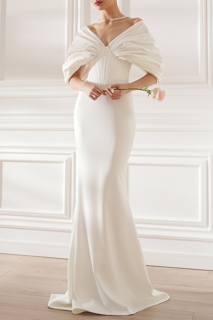 Dina Bridal Crepe And Taffeta Dress