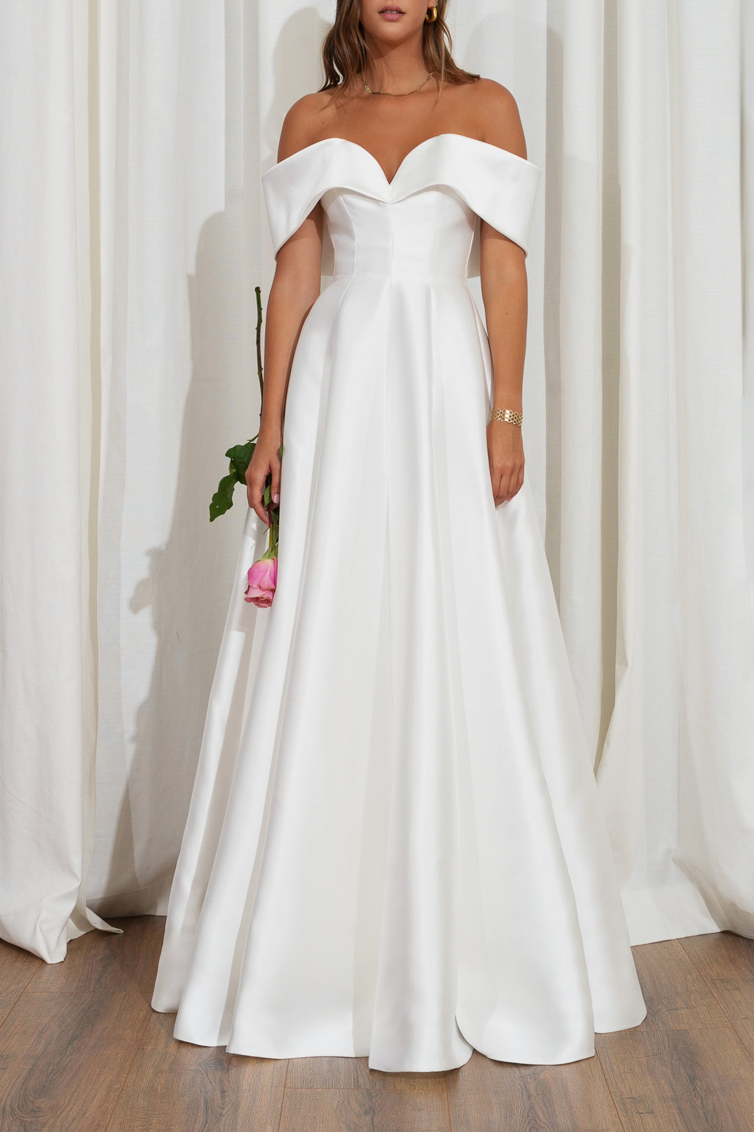 Ellie Off-White Bridal Mikado Gown