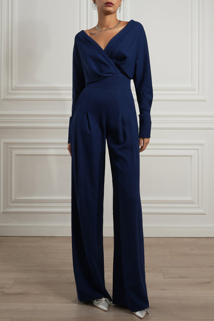 Sofia Midnight Blue Crepe Jumpsuit