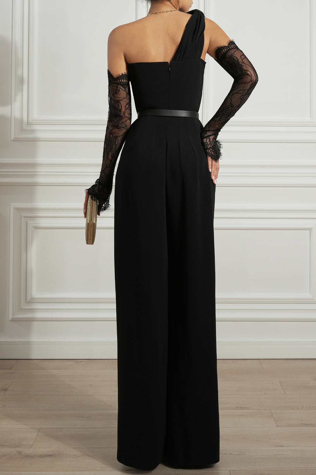 Elena Black Crepe Jumpsuit