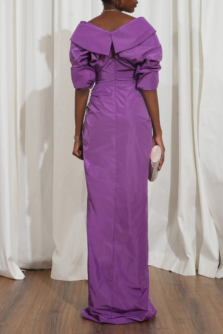 Sabina Lavender Taffeta Long Dress