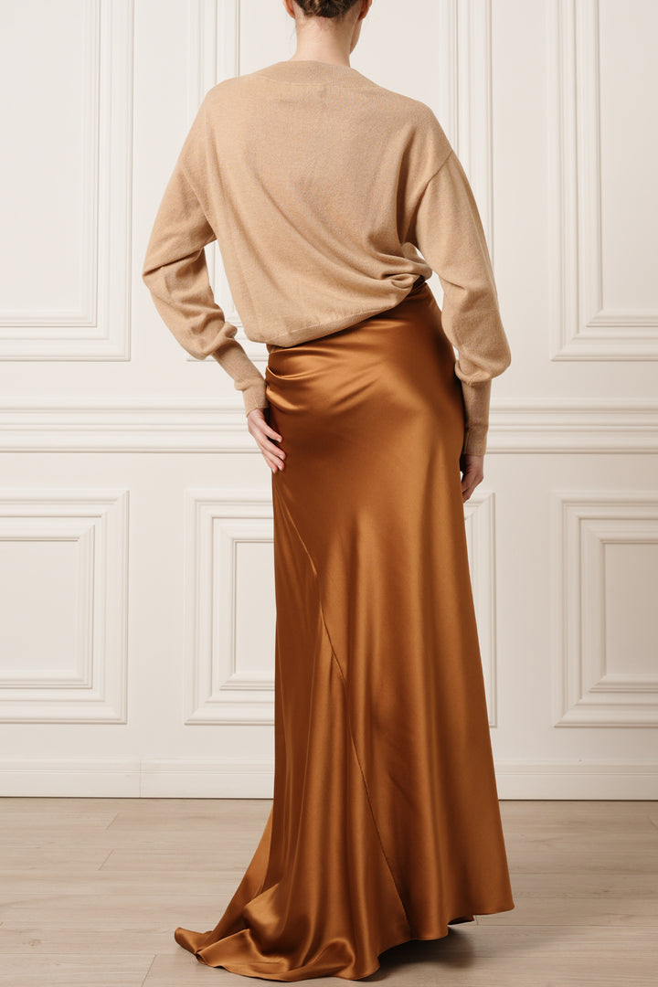 Huda V-Neck Cashmere Sweater In Dune