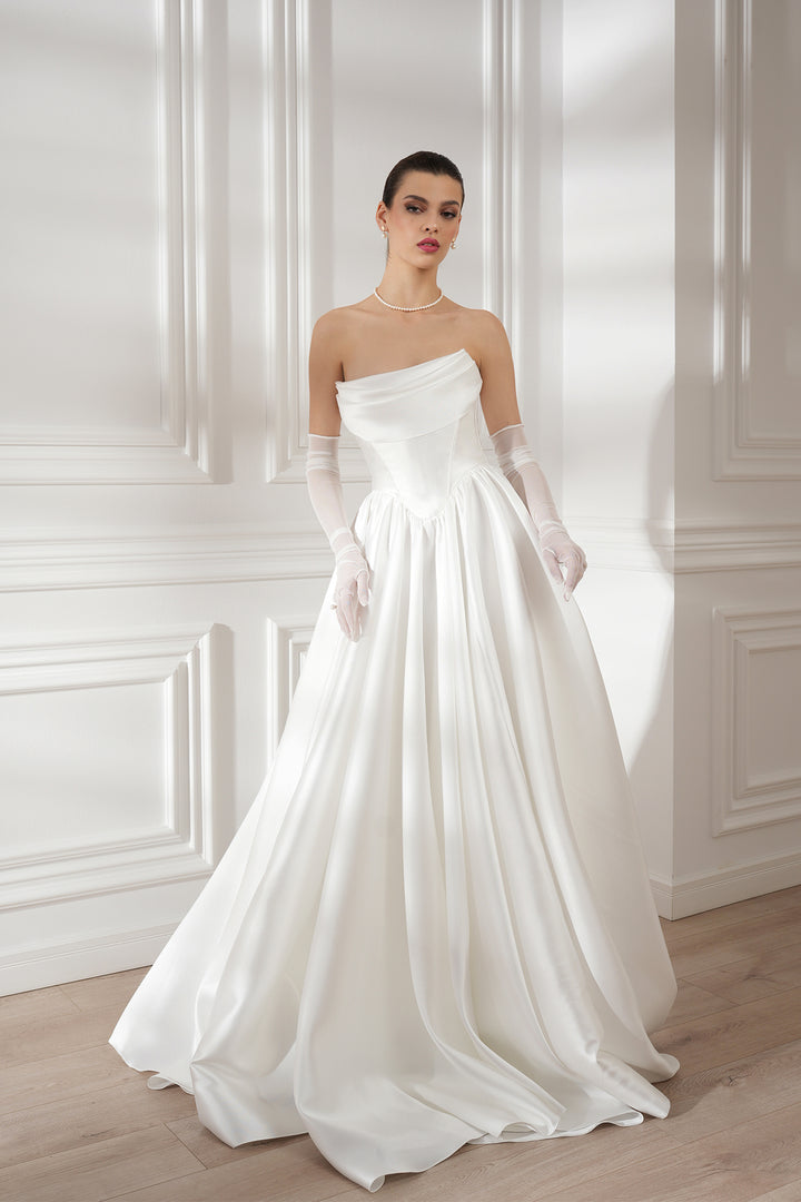 Alaya Mikado Dress In Ivory