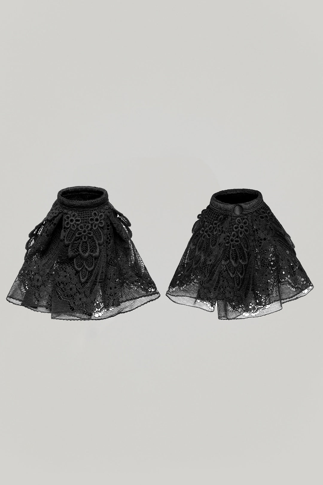 Marie Ruffled Lace Cuffs In Black