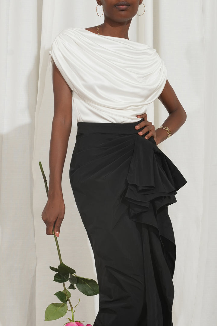 Leah Jersey Top In Off-White