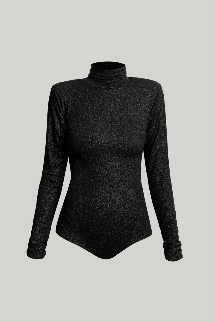 Unique Black Stretchy Jersey Bodysuit