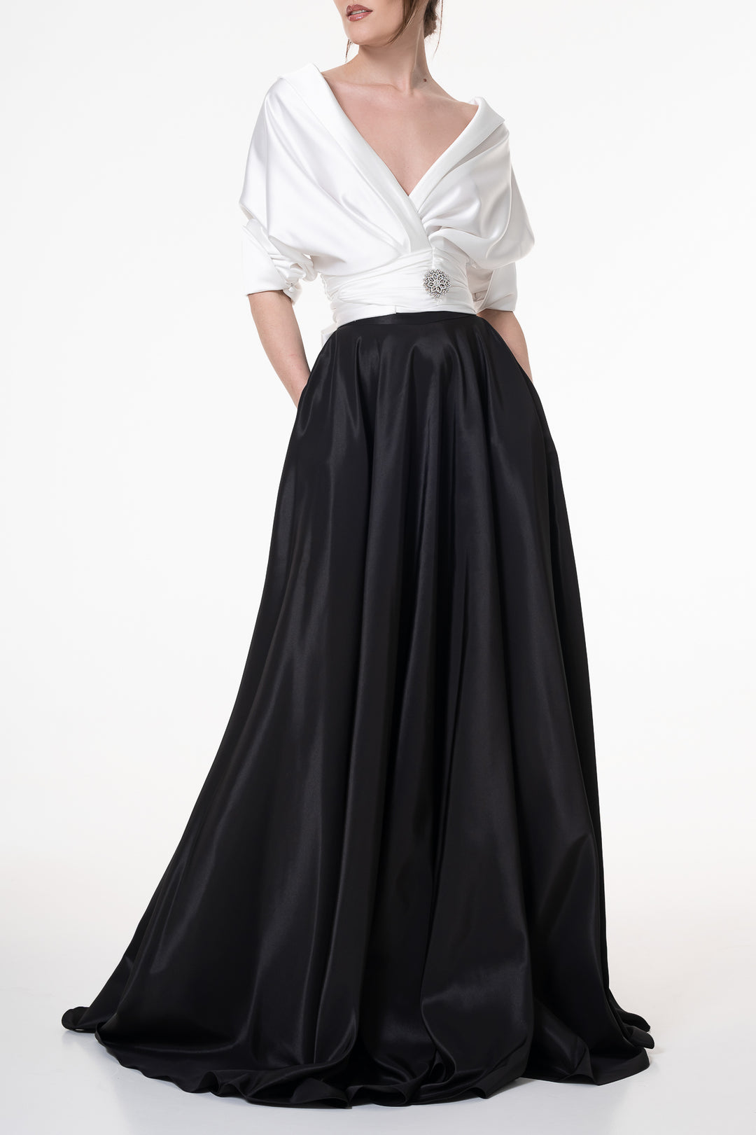 Angelina Satin Shirt In White
