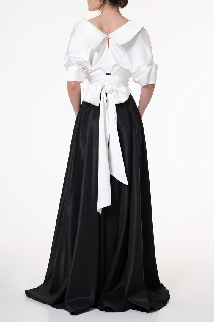 Angelina Satin Shirt In White