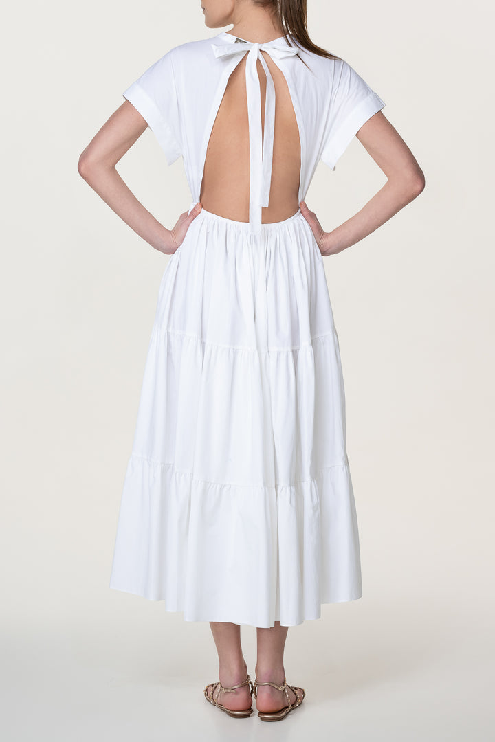 Joy Ivory Open Back Cotton Dress