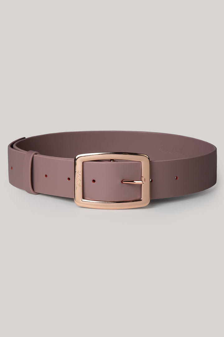 Archway Aubergine Leather Waist Belt With Rose Gold Buckle