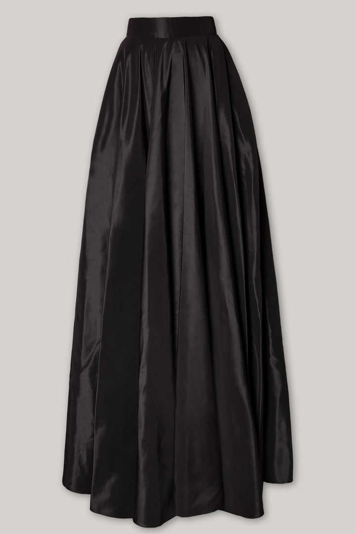 Taffeta Long Skirt In Black