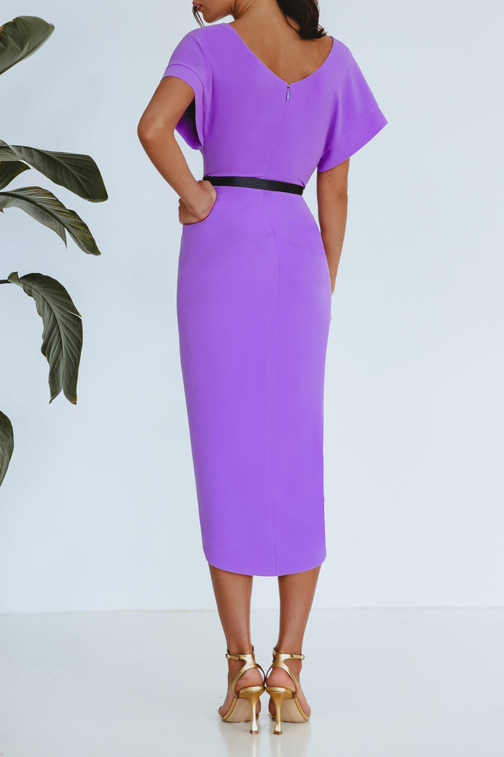 Jaya Crepe Midi Dress in Lilac
