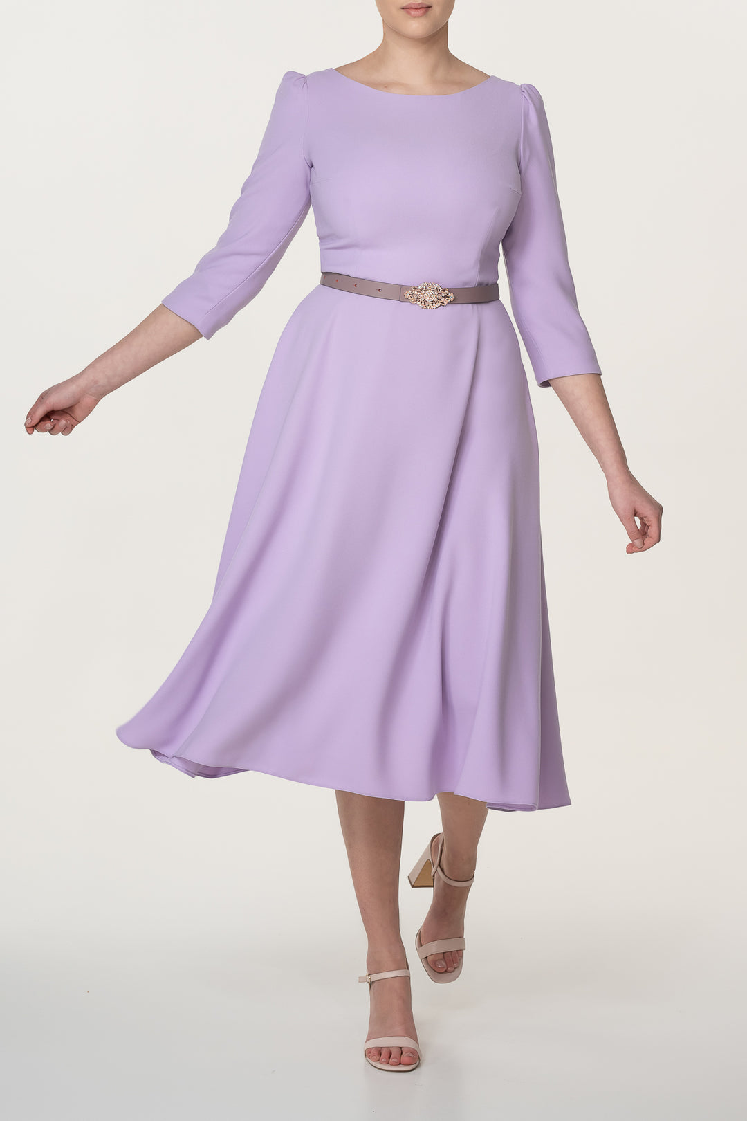Nicole Orchid Crepe Midi Dress