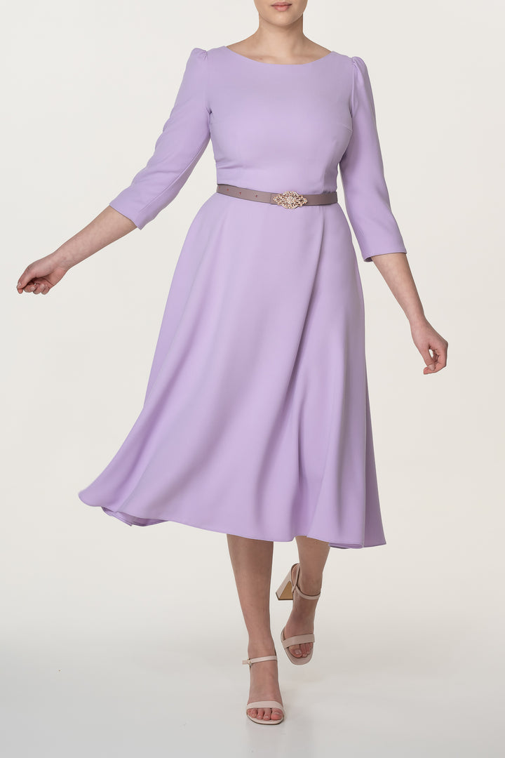 Nicole Orchid Crepe Midi Dress