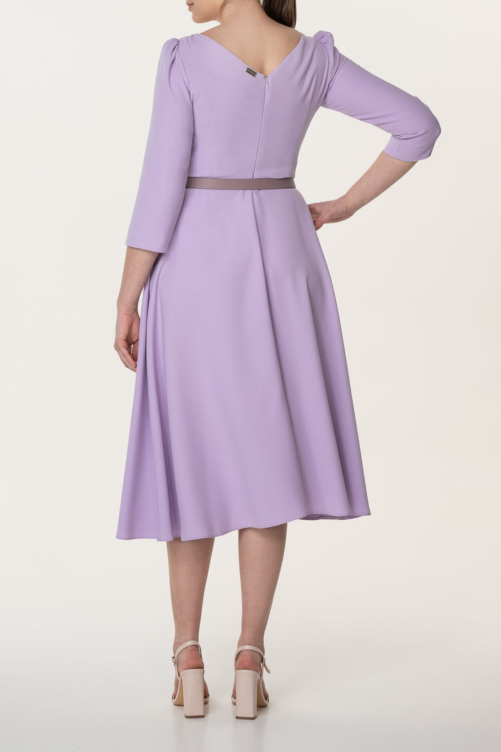 Nicole Orchid Crepe Midi Dress