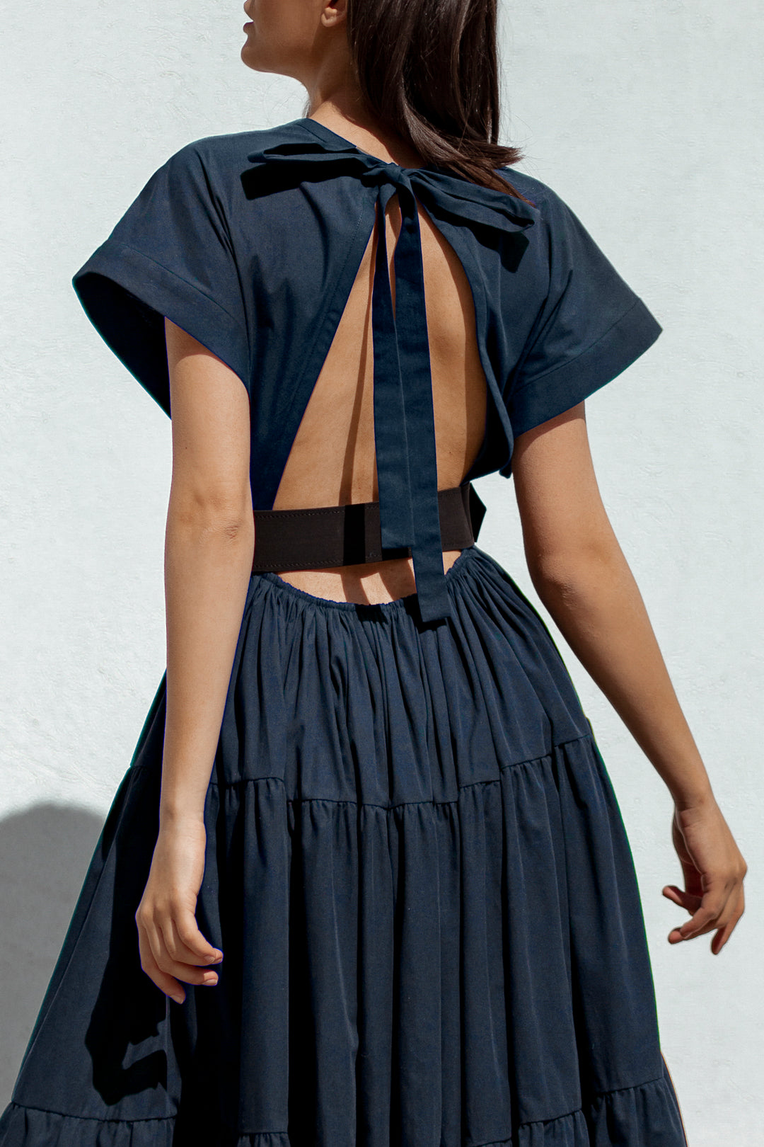 Joy Open Back Royal Blue Cotton Dress