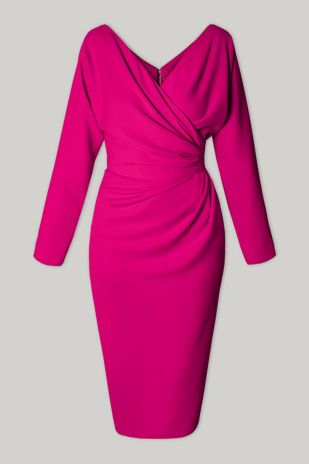 Michelle Crepe Midi Dress In Hot-Pink