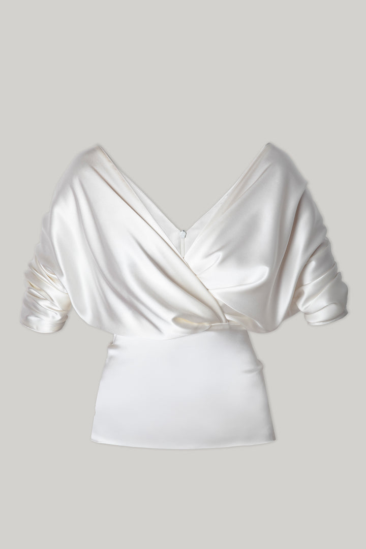 Reese Silk Top In Ivory