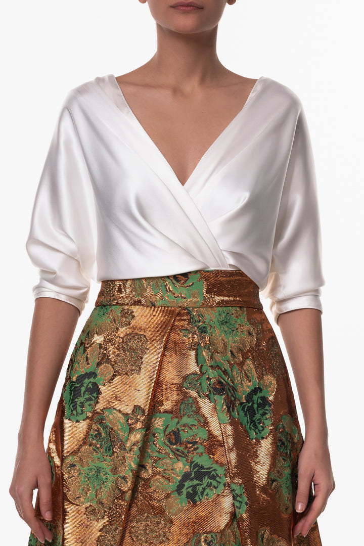 Reese Silk Top In Ivory