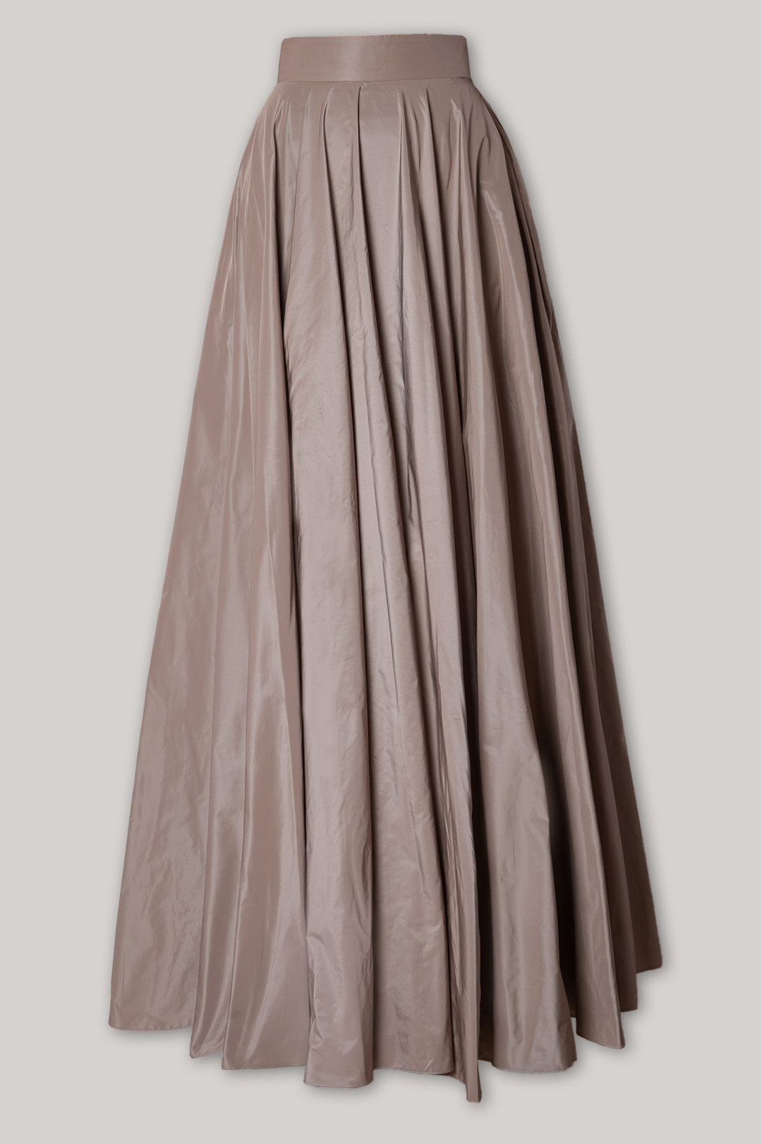 Taffeta Long Skirt In Caffe-Latte