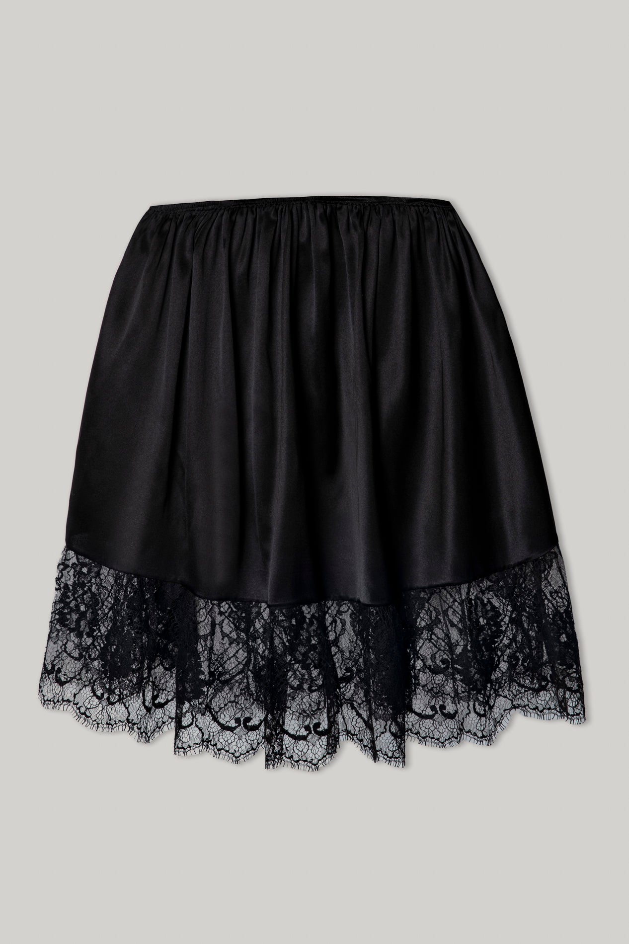 Short Silk Lace Skirt In Black – Rhea Costa