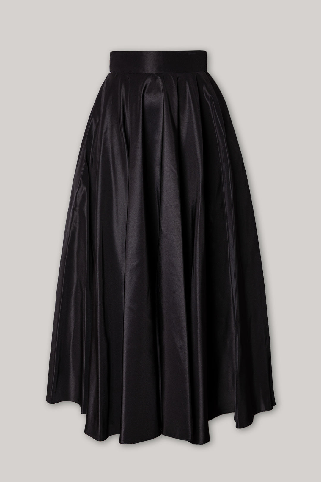 Taffeta Midi Skirt In Black