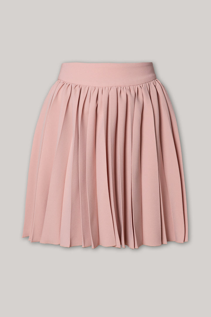 Rose Short Pleated Crepe Skirt