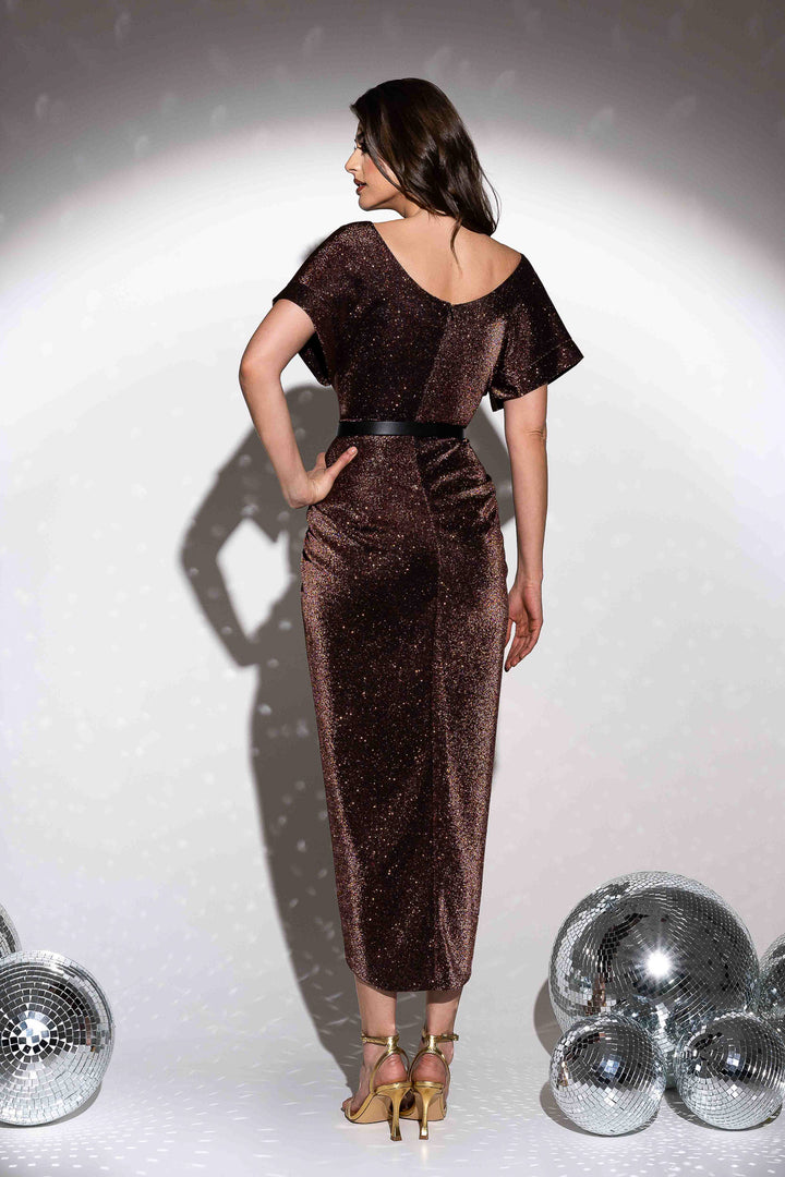 Daphne Jersey Dress In Bronze