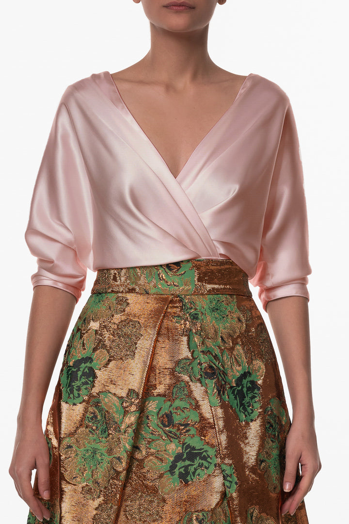 Reese Silk Top In Rose