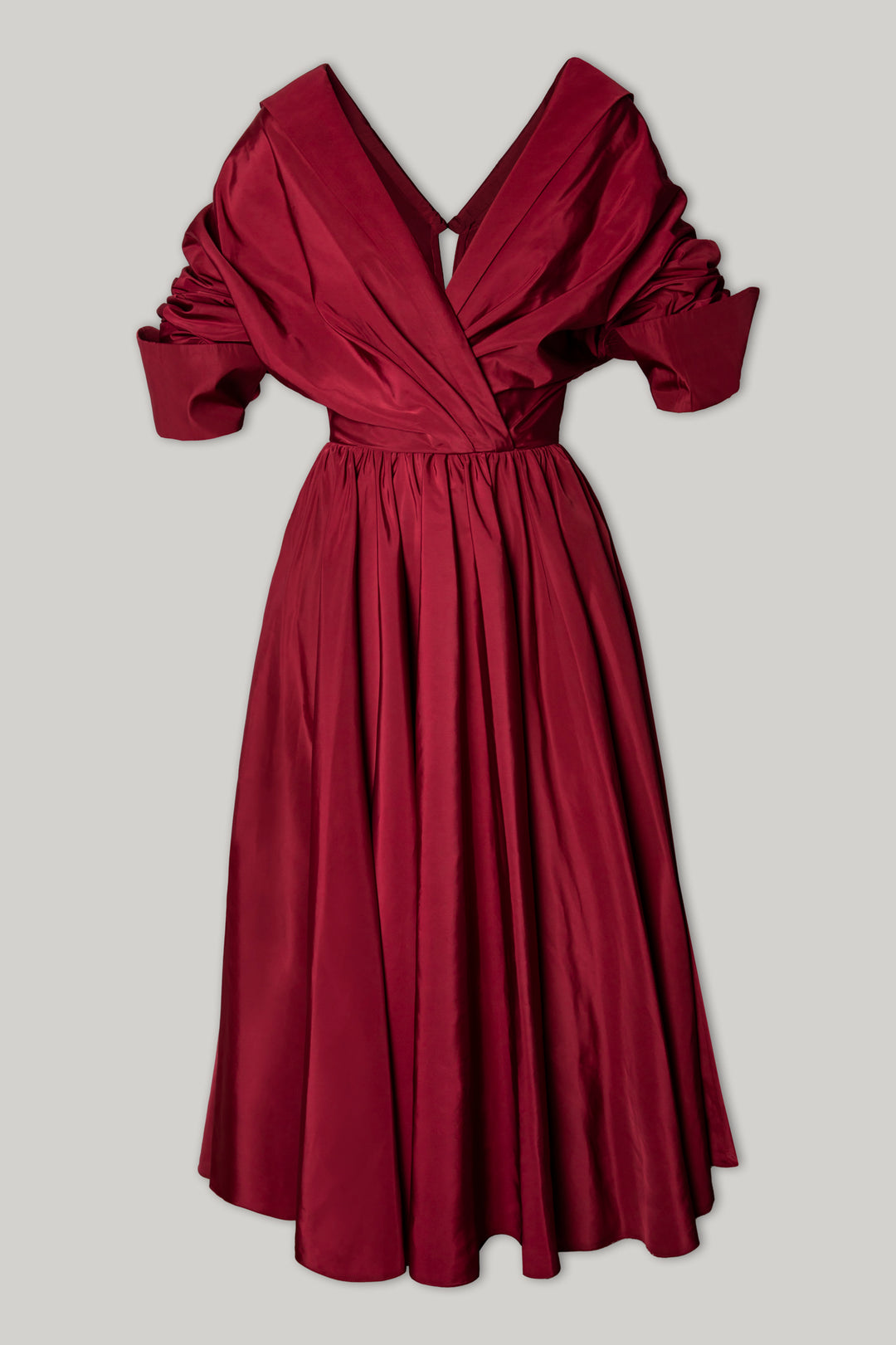 Carrie Taffeta Midi Dress in Pomegranate