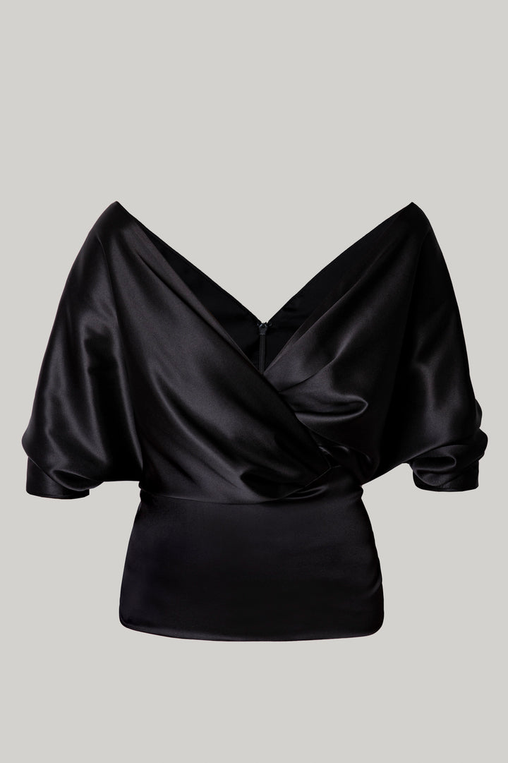 Reese Silk Top In Black
