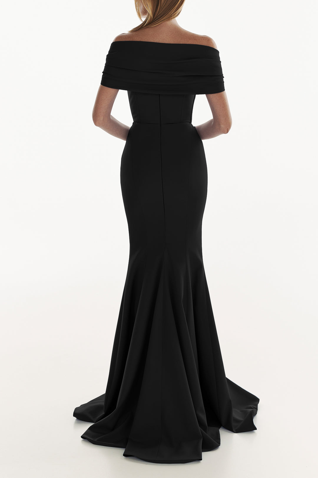 Alma Crepe Long Dress In Black