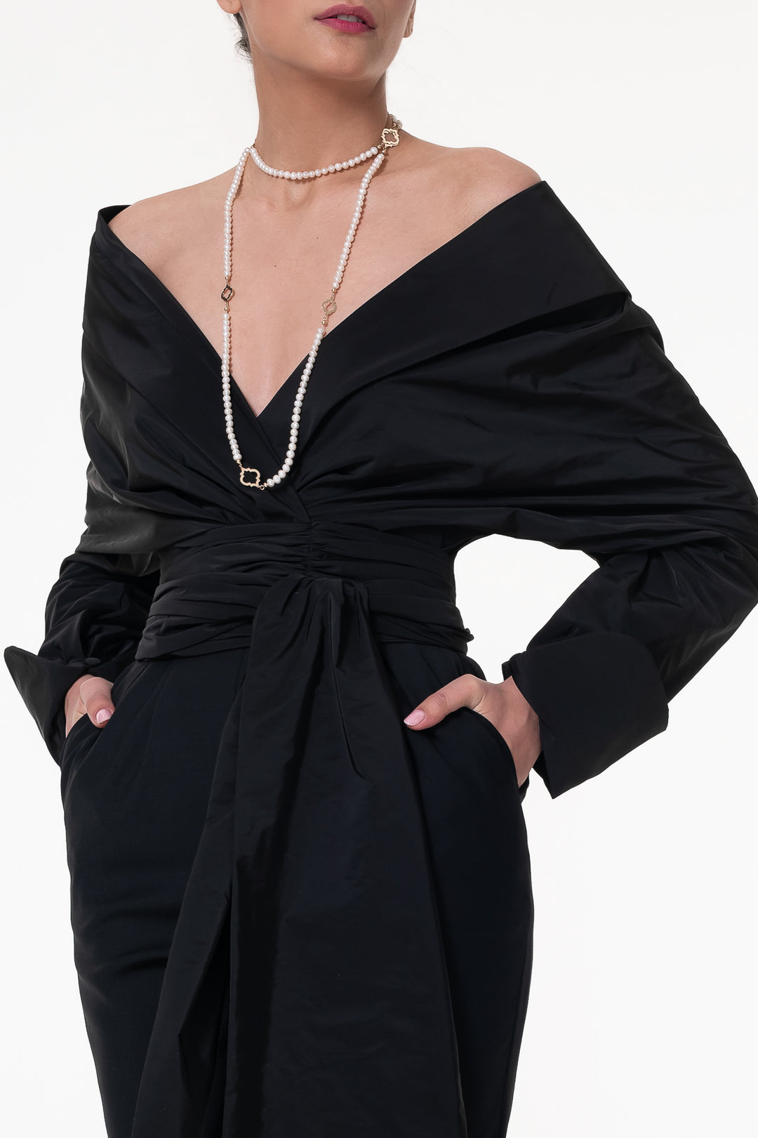 Angelina Black Taffeta Shirt