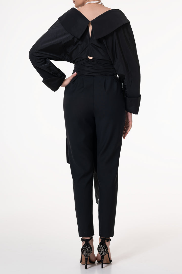 Angelina Black Taffeta Shirt