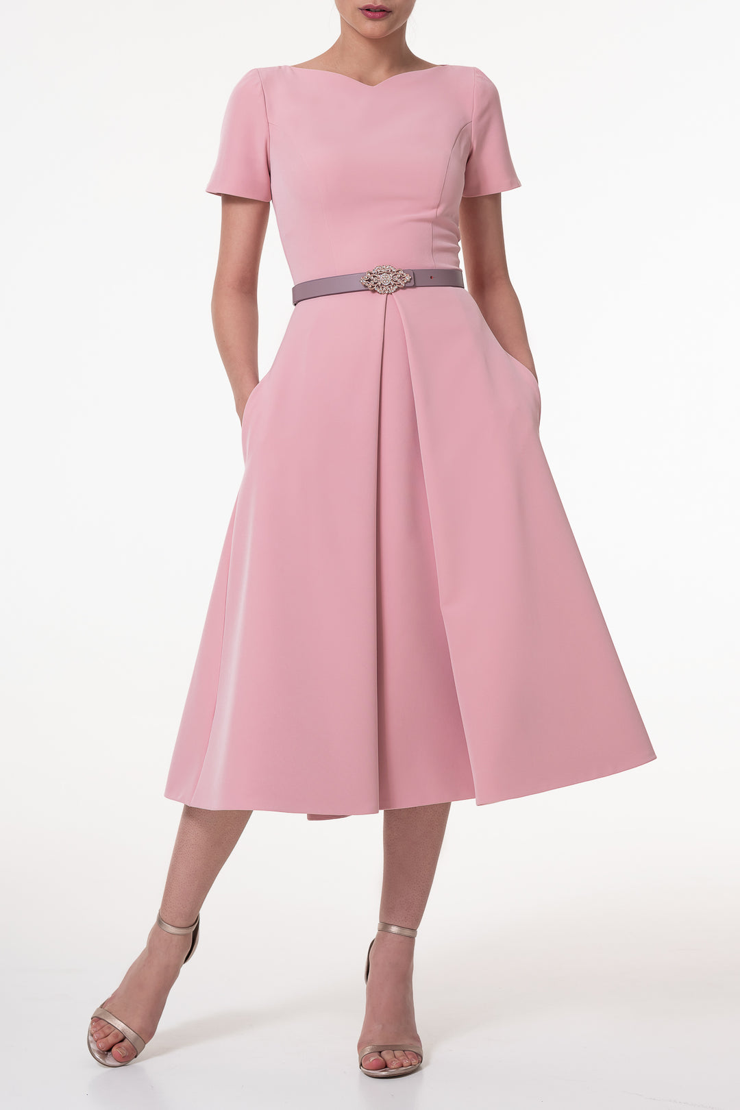 Grace Powder Crepe Midi Dress