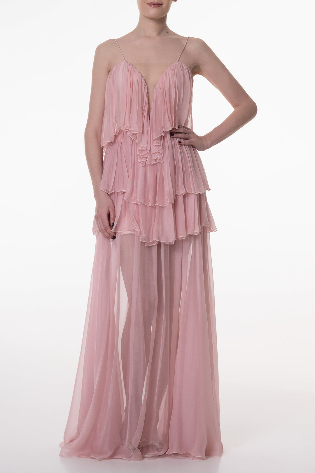 Priya Boho Silk Blush Long Dress