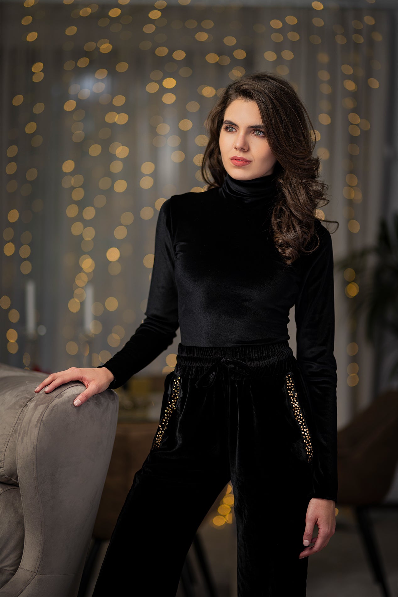Unique Black Stretchy Velvet Bodysuit – Rhea Costa