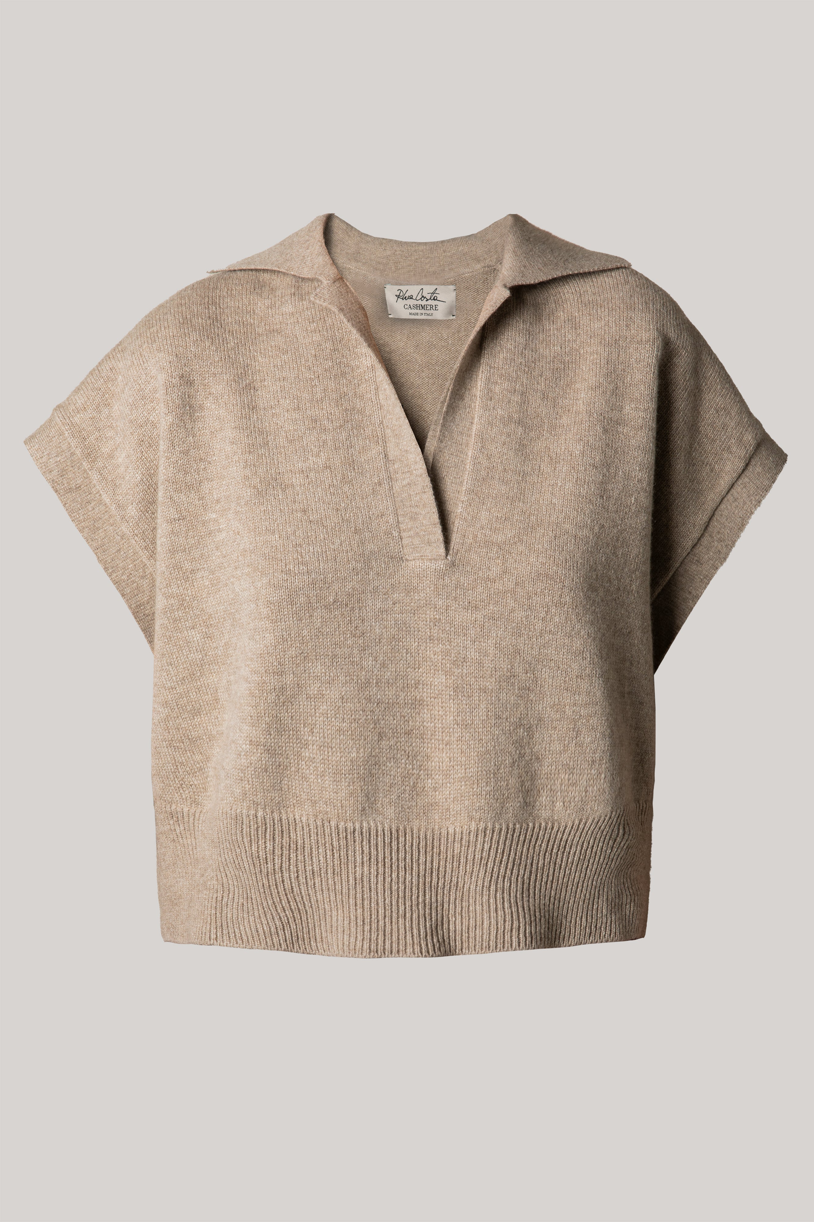 Shiya V-Neck Cashmere Sweater Vest In Sesame – Rhea Costa
